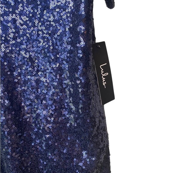 Lulus Light Up the Night Navy Blue Sequin Shift Dress XS - Picture 8 of 12